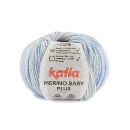 Katia MERINO BABY PLUS  106 Blauw-Steengrijs bad 37894A