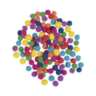 Rayher Pompom mix, 7mm ø, regenboog, 120 stuks