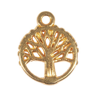 Rayher Metalen mini hanger levensboom, 10mm ø, goud