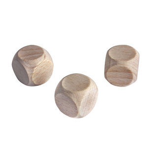 Rayher Houten dobbelstenen, natuur, 3 stuks