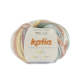 Katia BABY JACQUARD 93 Licht turquoise-Licht zalmroze-Geelgroen bad 36588