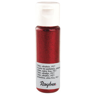 Rayher Glitter, ultrafijn, PET, flacon 20 ml, klassiek rood