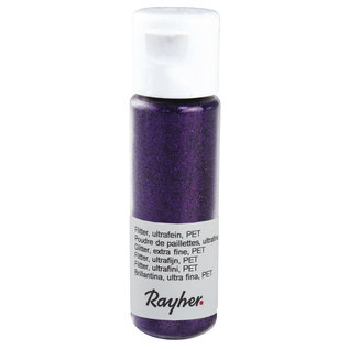 Rayher Glitter, ultrafijn, PET, flacon 20 ml, Paars fluweel