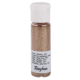 Glitter, ultrafijn, PET, flacon 20 ml, Koper