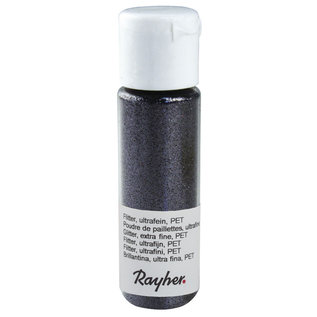 Rayher Glitter, ultrafijn, PET, flacon 20 ml, Staalgrijs