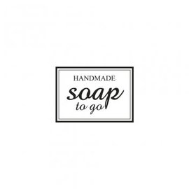 Houten stempel "Handmade soap to go"