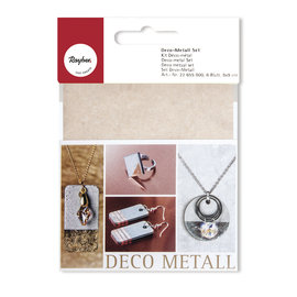 Rayher Deco metalen set, 9x9cm, 6 vellen