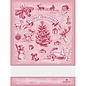 DMC Keukenhanddoek met geborduurd kerstlandschap  - DMC - rood