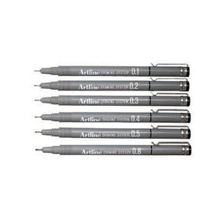 ARTLINE Artline drawing system 0.05 zwart, Permanent inkt - Water Based - Water Resistant