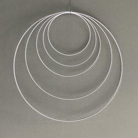 Metalen dromenvanger ring - 100cm - Wit