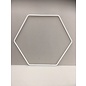 Metalen decoratie hexagon 20cm - 3mm WIT