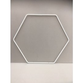 Metalen decoratie hexagon 25cm - 3mm WIT