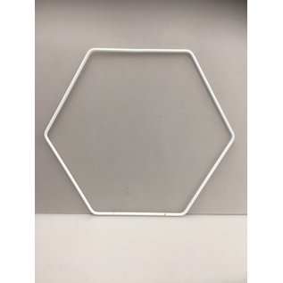Metalen decoratie hexagon 25cm - 3mm WIT