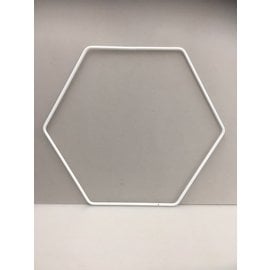 Metalen decoratie hexagon 35cm - 3mm WIT