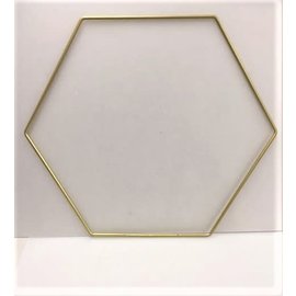 Metalen decoratie hexagon 25cm - 3mm GOUD