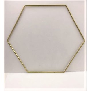 Metalen decoratie hexagon 25cm - 3mm GOUD