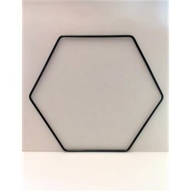 Metalen decoratie hexagon 40cm - 3mm ZWART