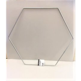 Metalen decoratie hexagon 40cm - 3mm ZILVER