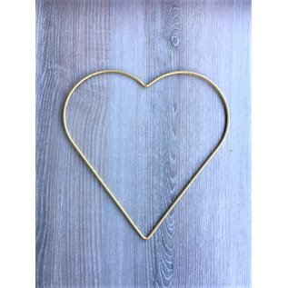 Metalen decoratie Hart 20cm - 3mm GOUD