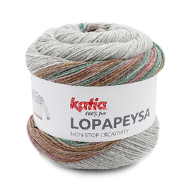 Katia Lopapeysa 201 Medium bleekrood-Groenblauw bad 43709