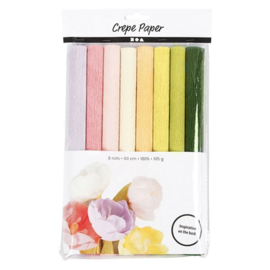 Crêpepapier Pastel Tinten 8 stuks 25x60 cm