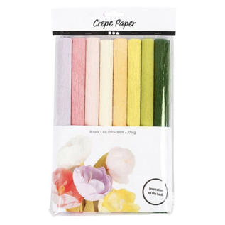 Crêpepapier Pastel Tinten 8 stuks 25x60 cm
