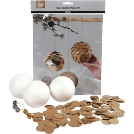 Faux leather paper kit, D: 8cm, 3 ballen