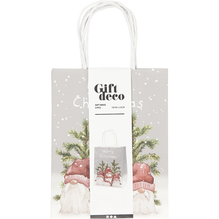 Papieren Zakken 18x9x23 cm Kerstkabouters 3 stuks