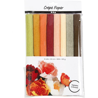 Crêpepapier Warme Tinten 8 stuks 25x60 cm