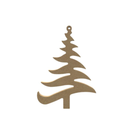 MDF Figuur Zig Zag Kerstboom 15 cm