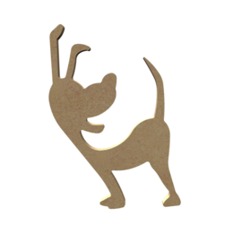 MDF Figuur Vrolijke Staande Hond 15 cm