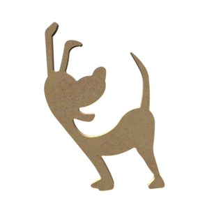 MDF Figuur Vrolijke Staande Hond 15 cm