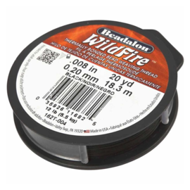 Beadalon Wildfire Sieradendraad 0,2 mm Zwart 18,3 m