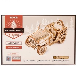 3D Houten Puzzel, Army Field Car, 18,9×9,9×8,9 cm