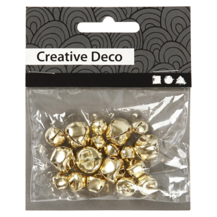 Belletjes - Assortiment, d: 8+10+13 mm, 18 assorti, goud