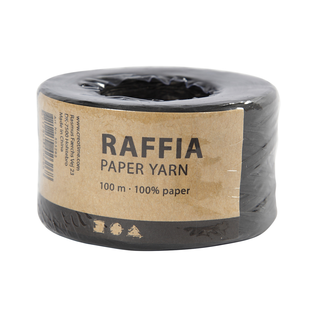 Papieren Raffia Garen 8 mm 100 m Zwart