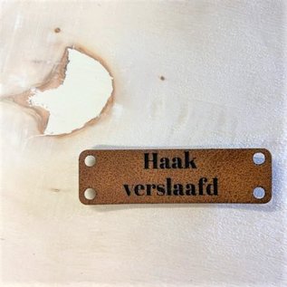 Bobbiny Kunstleer label  5×1,5 cm - Haakverslaafd -