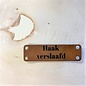 Kunstleer label  5×1,5 cm - Haakverslaafd -
