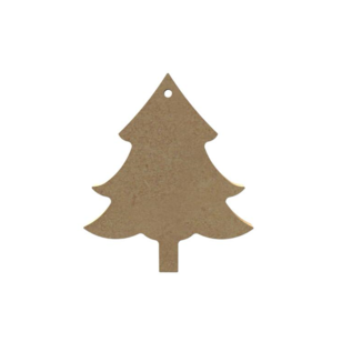 Houten figuur Kerstboom hanger 6mm 10x9cm