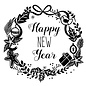 Houten stempel "Happy New Year"