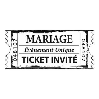 Houten stempel " Ticket Mariage "