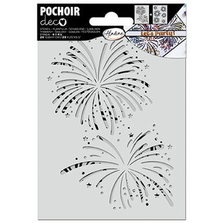 Sjabloon - Pochoir " Vuurwerk " 10,8x14cm 2 delig