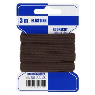 kaart elastiek 10mm - 3m BRUIN