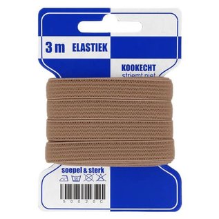 kaart elastiek 10mm - 3m BRUIN