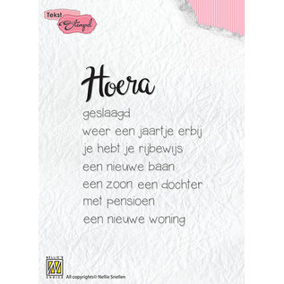 Nellies Choice Clearstempel Tekst (NL) - Hoera-div. gelegenh. 64x83mm