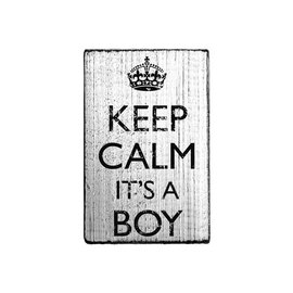 Houten stempel Vintage 70x42mm Keep Calm It's a boy