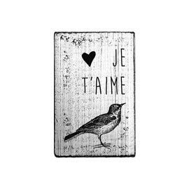 Houten stempel Vintage 70x42mm I love you