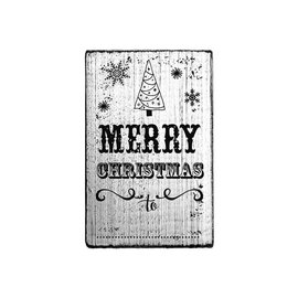 Houten stempel Vintage 70x42mm Merry Christmas