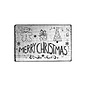 Houten stempel Vintage 70x42mm Merry Christmas - peperkoekmannetje