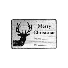 Houten stempel Vintage 70x42mm Merry Christmas van…. Naar ….